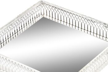 PLATEAU MIROIR METAL 15,5X15,5X4,5 ARGENT BD198891 2