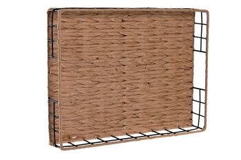 PLATEAU DÉCORATION METAL FIBRE 40X30X6 NATUREL BD203334 3