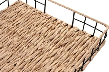 PLATEAU DÉCORATION METAL FIBRE 40X30X6 NATUREL BD203334 5