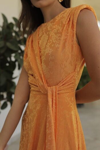 Robe Ambre Imprimée Orange Femme 4