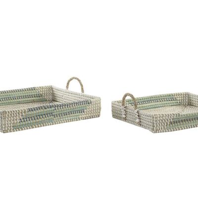 PLATEAU DÉCORATION SET 2 HERBE DE MER 48X38X15 DC196153