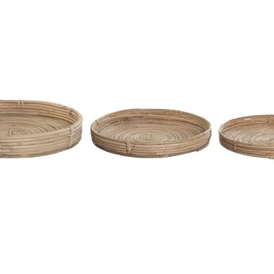 BANDEJA SET 3 RATAN 45X45X6 NATURAL DC202126