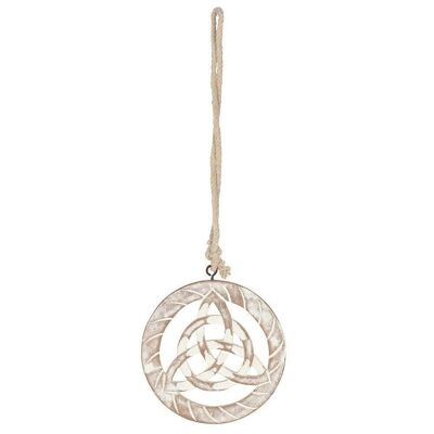 Triquetra suspendu en bois blanc