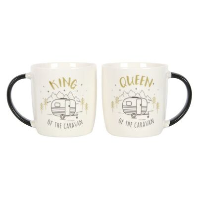 King and Queen Couples Caravan Mug Set