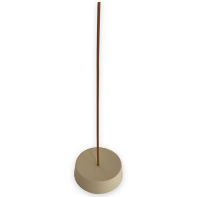 Incense holder - ceramic - beige - round - Ø7.5 cm