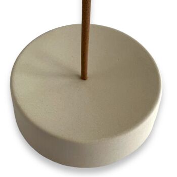 Porte-encens - céramique - beige - rond - Ø7,5 cm 7