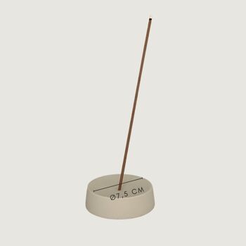 Porte-encens - céramique - beige - rond - Ø7,5 cm 8