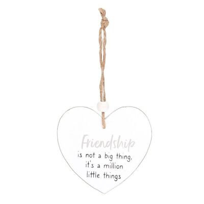 Friendship Is... Hanging Heart Sentiment Sign