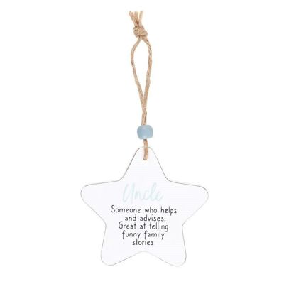 Onkel Hanging Star Sentiment Sign