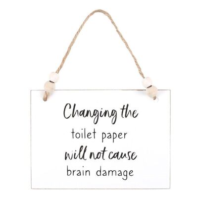 Wechseln des Toilettenpapier-Hängezeichens