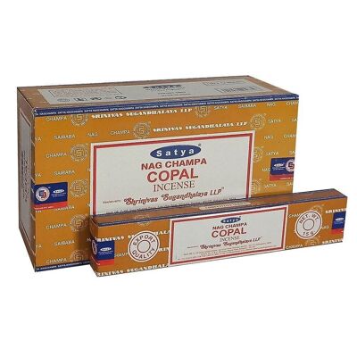 Set of 12 Packets of Copal Incense Sticks by Satya