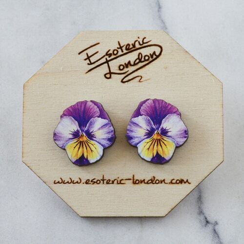 Watercolour Pansy Earrings