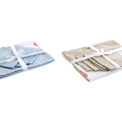 LOT DE 4 NAPPE COTON 150X1X150 LOVE 2 ASSORTIMENTS. LC175039