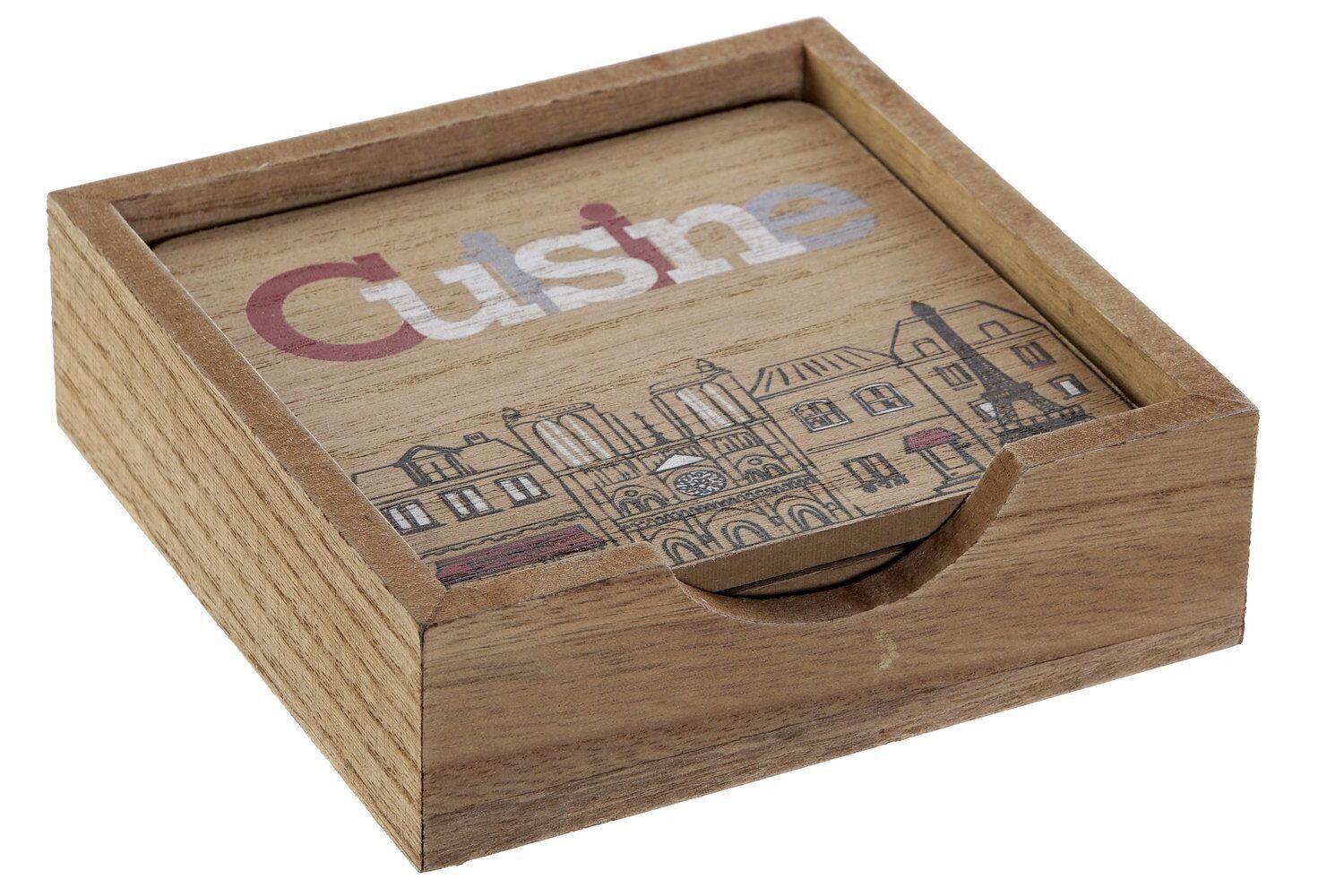 UNTERSETZER-SET 4 MDF 11,5X3X11,5 MEHRFARBIGE BOX LC177092