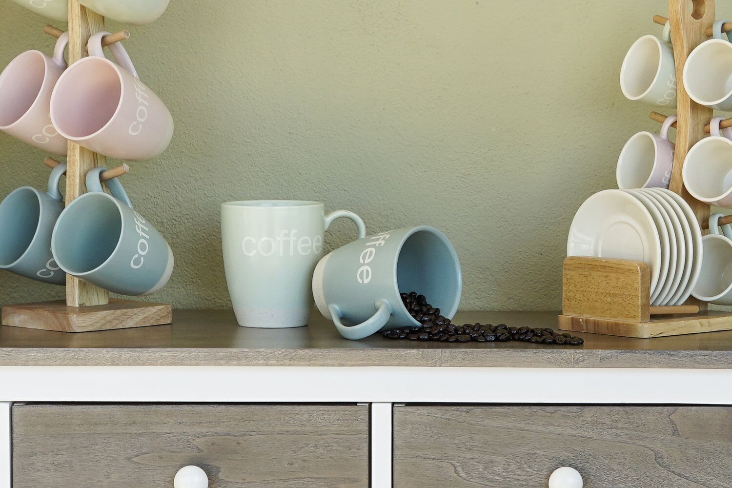 BECHERSET 4 STEINZEUGGUMMIHOLZ 11,5X9X10,5 300 ML, LC179317