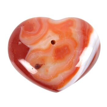 Porte-encens coeur en cristal d'agate rouge 2