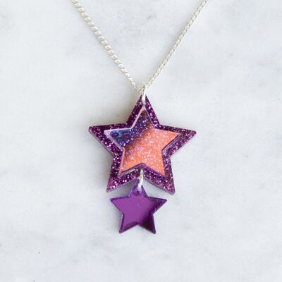 Iridescent & Glitter Star Pendant