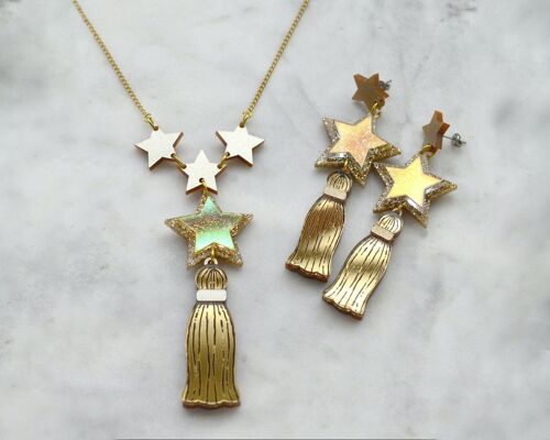 Multi Stars & Tassel Necklace