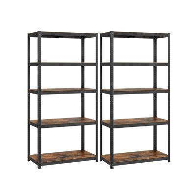 Set of 2 standing shelves 180 cm high 50 x 100 x 200 cm (D x W x H)