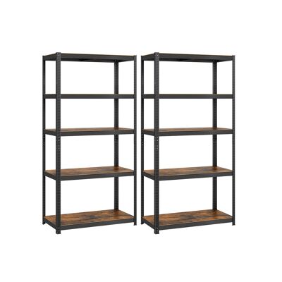 Set of 2 standing shelves 200 cm high 50 x 100 x 200 cm (D x W x H)