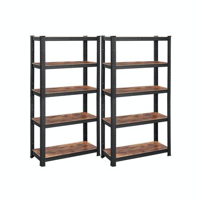 Set of 2 standing shelves 150 cm high 30 x 75 x 150 cm (D x W x H)