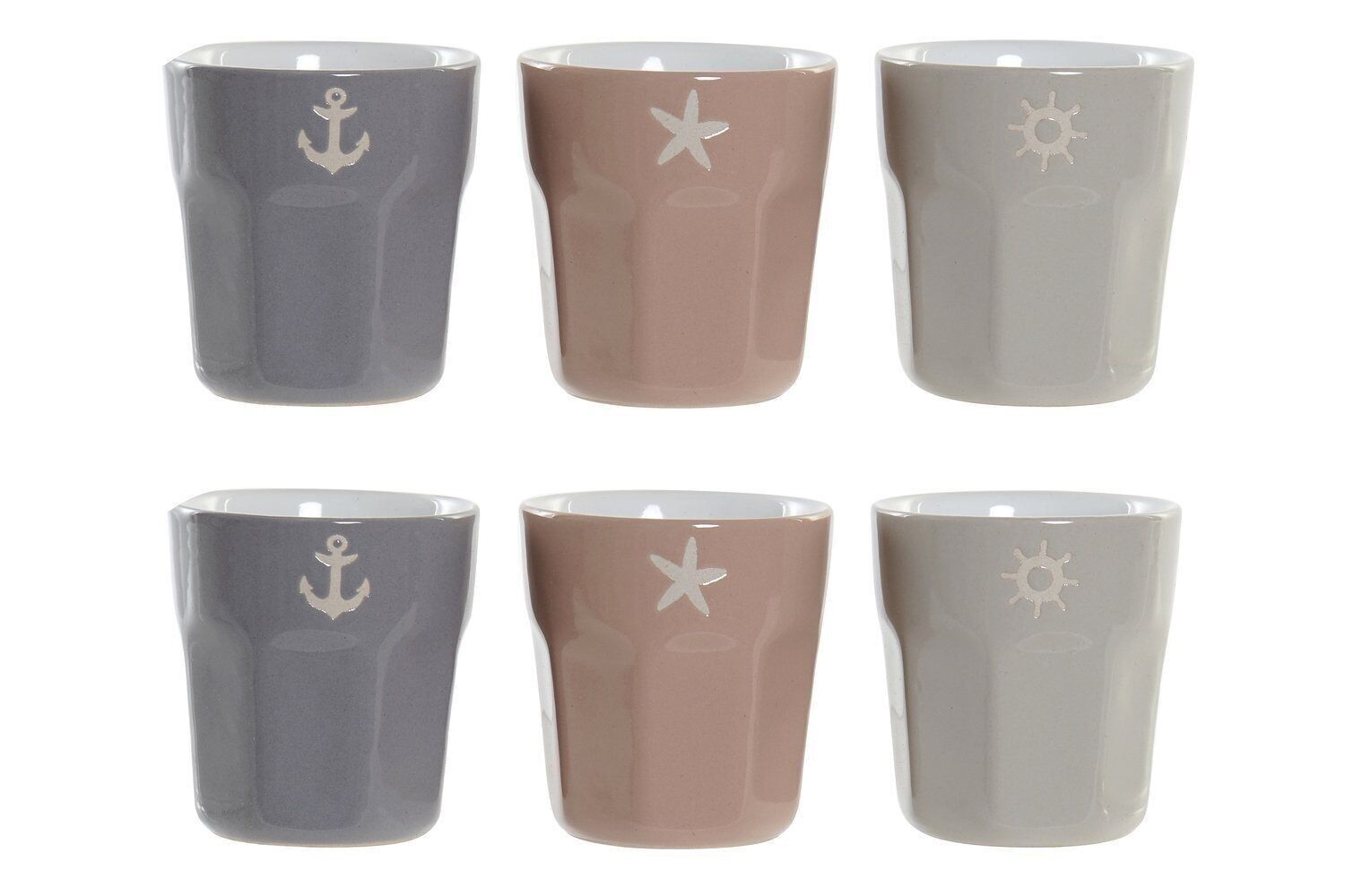 KAFFEESET SET 6 STEINZEUG 6X6X6,5 90 ML, KAFFEE 3 SORTIMENTE. LC179662