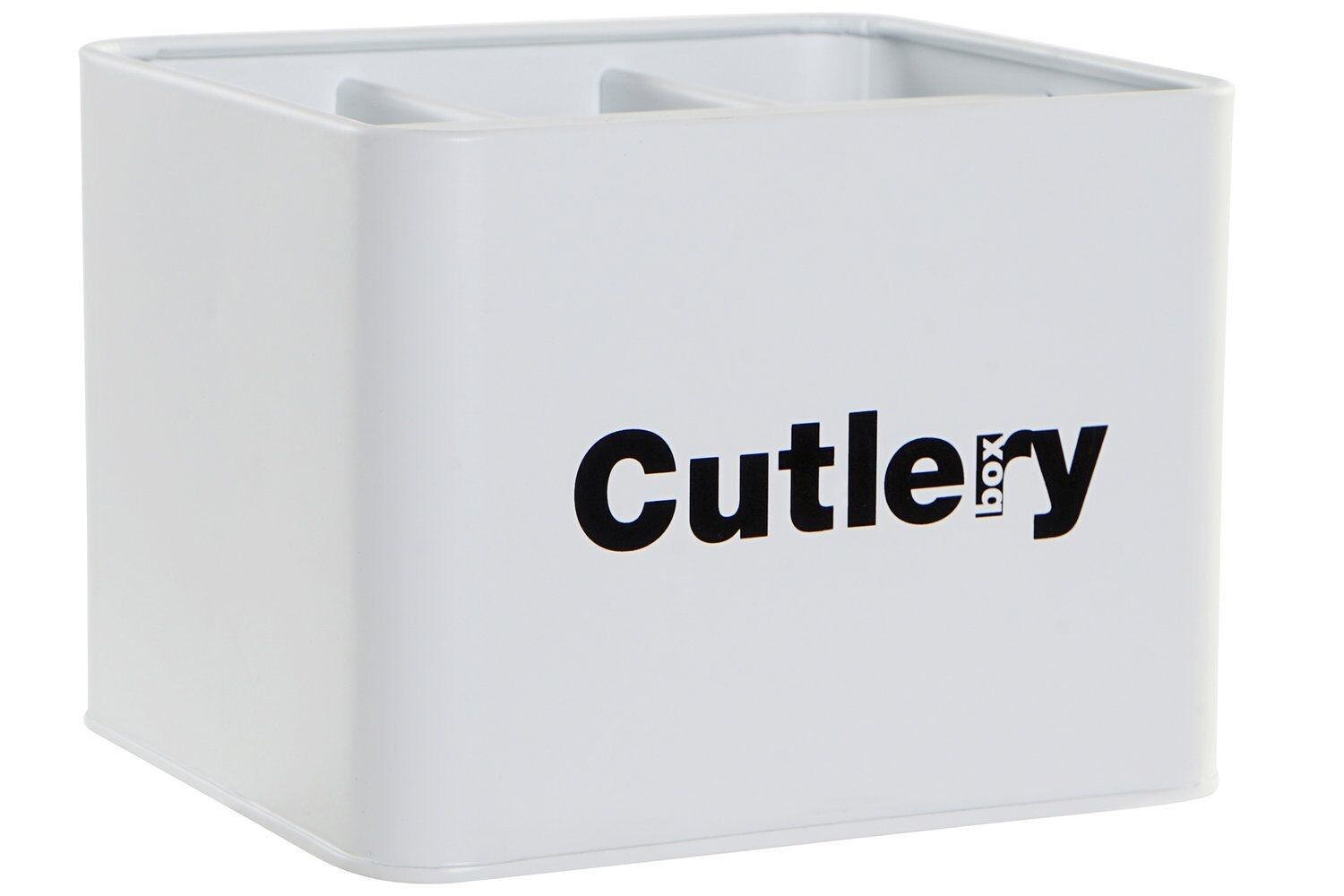 BESTECKKASTEN AUS METALL 18X15,5X13,5 WEIß LC181165
