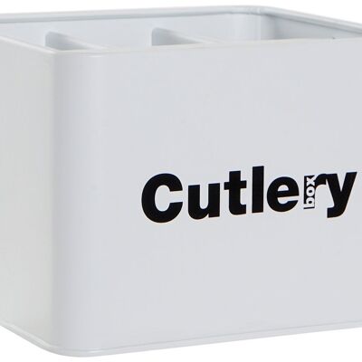 METAL CUTLERY TRAY 18X15,5X13,5 WHITE LC181165