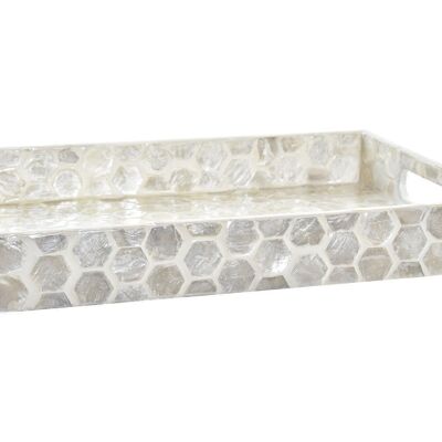 PLATEAU DECORATION BAMBOU NACRE 30X20X4 MOSAIQUE LD184828