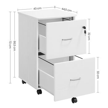 Conteneur mobile avec 2 grands tiroirs 44,5 x 43 x 72 cm (P x L x H) 8