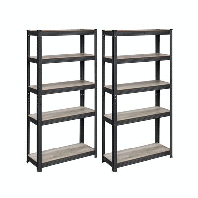 Set of 2 storage racks 150 cm high 30 x 75 x 150 cm (D x W x H)