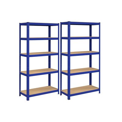 Set of 2 storage racks 180 cm high blue 40 x 90 x 180 cm (D x W x H)