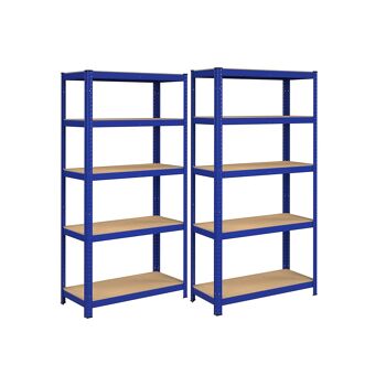 Lot de 2 casiers de rangement hauteur 180 cm bleu 40 x 90 x 180 cm (P x L x H) 1