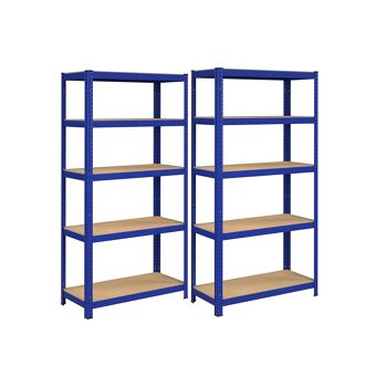 Lot de 2 casiers de rangement hauteur 180 cm bleu 40 x 90 x 180 cm (P x L x H) 2