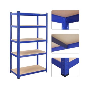Lot de 2 casiers de rangement hauteur 180 cm bleu 40 x 90 x 180 cm (P x L x H) 5