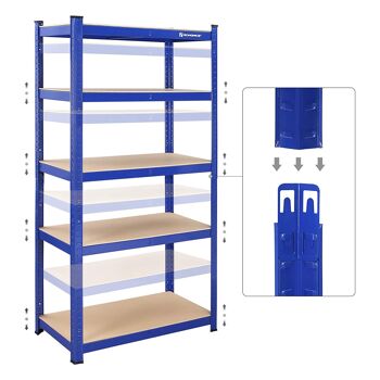 Lot de 2 casiers de rangement hauteur 180 cm bleu 40 x 90 x 180 cm (P x L x H) 7