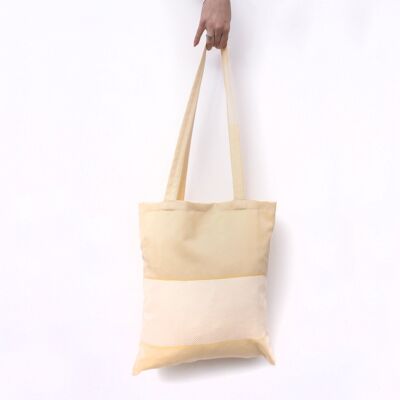 DIY Cross Stitch Yellow Tote Bag with Aida Fabric, Cross Stitch Craft Supplies, 37 x 40 cm