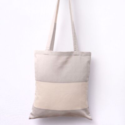 DIY Cross Stitch Grey Tote Bag with Aida Fabric, Cross Stitch Craft Supplies, 37 x 40 cm