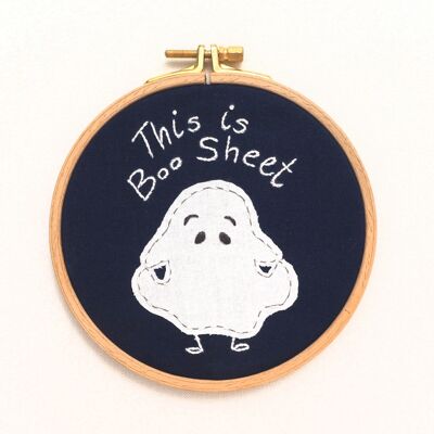 DIY Funny Embroidery Hoop Art, Cute Ghost Wall Art, Funny Meme Gifts, 13 cm Ø
