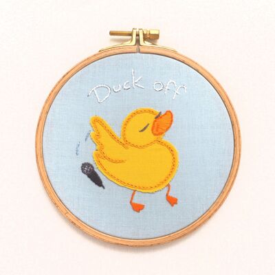 DIY Beginner Embroidery, Sassy Saying Quote Duck Wall Art Funny Embroidery, 13 cm Ø