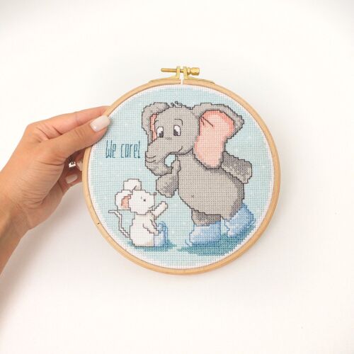 Buy wholesale Counted Cross Stitch DIY Wall Decor, Cute Animal Cross Stitch  for Kids Room Decor, 16 cm Ø