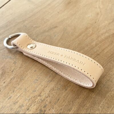 “Super Godfather” natural leather key ring