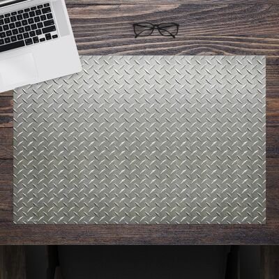 Desk pad made of premium vinyl for children and adults - sheet steel corrugated pattern - 60 x 40 cm (BPA-free)