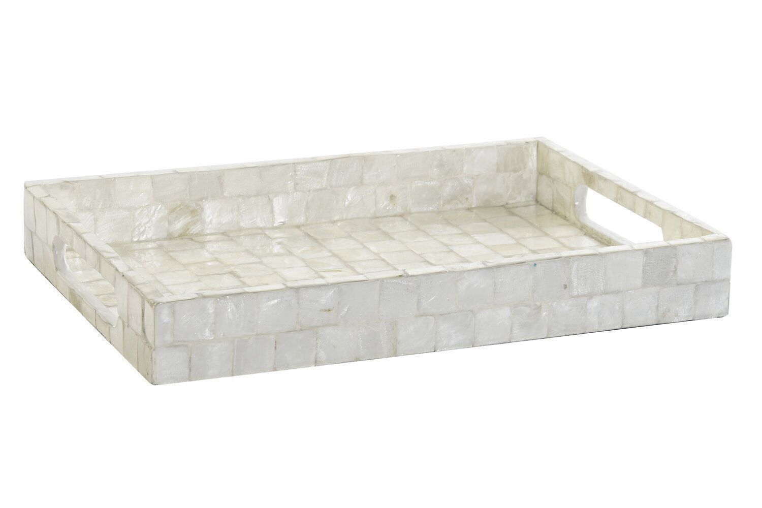 DEKO TABLETT BAMBUS PERLMUTT 30,5X20,5X4 WEISS LD205422