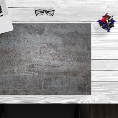 Desk pad made of premium vinyl for children and adults - steel plate - 60 x 40 cm (BPA-free)