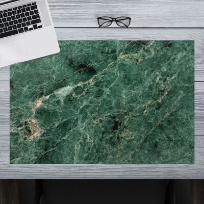 Premium Vinyl Desk Pad for Kids and Adults - Green Natural Marble - 60 x 40 cm (BPA Free)