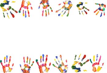 Sous-main en vinyle premium pour enfants - mains d'enfants colorées - 60 x 40 cm (sans BPA) 2