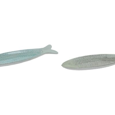 GLASS TRAY 36X9X2 PEARL FISH 2 ASSORTMENTS. LM204112