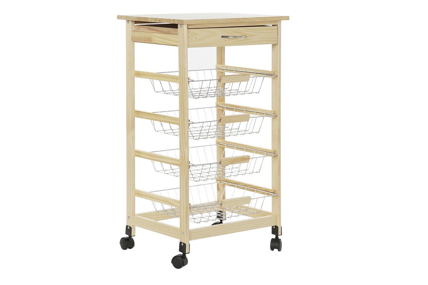 FRUCHTSCHALE KIEFER MDF 47X38X82 RÄDER NATUR MB186236