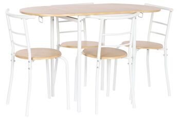 ENSEMBLE DE TABLES 5 MDF MÉTAL 121X55X78 BLANC MB208138 6